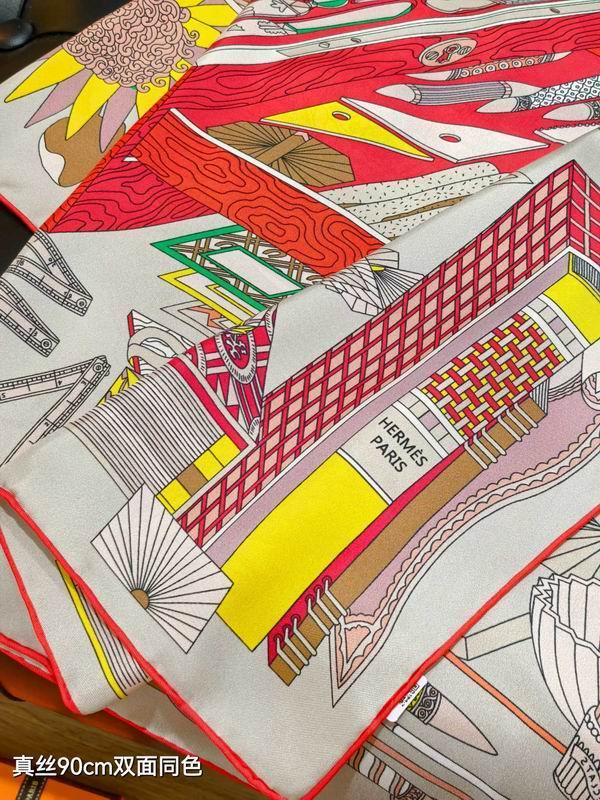 Hermes silk Scarf 90X90cm E08 (4)