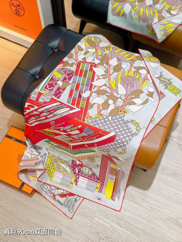 Hermes silk Scarf 90X90cm E08 (5)