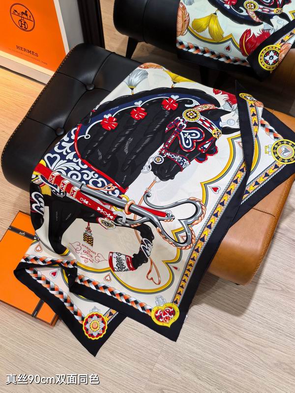 Hermes silk Scarf 90X90cm E118 (6)