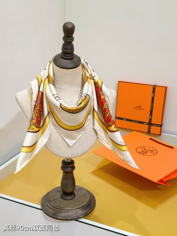 Hermes silk Scarf 90X90cm E120 (12)