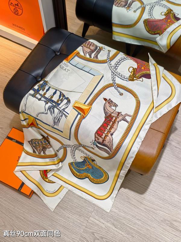 Hermes silk Scarf 90X90cm E120 (16)