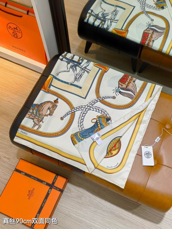 Hermes silk Scarf 90X90cm E120 (17)