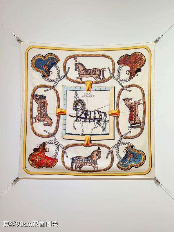 Hermes silk Scarf 90X90cm E120 (18)