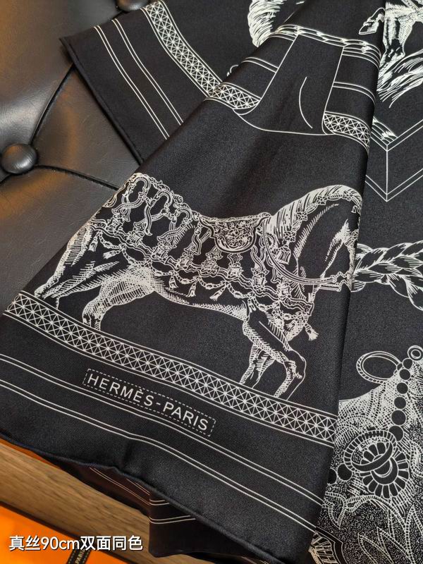 Hermes silk Scarf 90X90cm E120 (5)