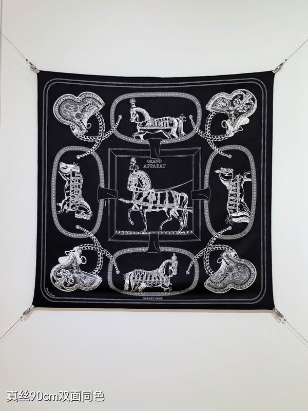 Hermes silk Scarf 90X90cm E120 (8)