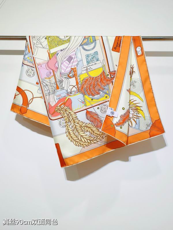 Hermes silk Scarf 90X90cm E121 (13)