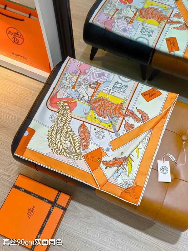 Hermes silk Scarf 90X90cm E121 (17)