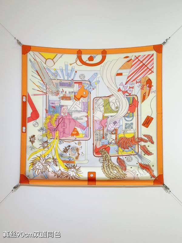 Hermes silk Scarf 90X90cm E121 (18)