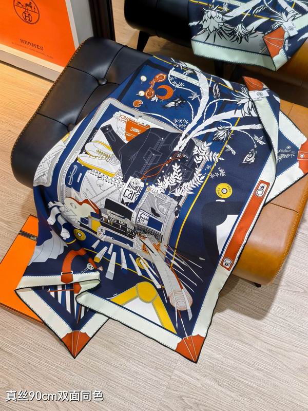 Hermes silk Scarf 90X90cm E121 (6)