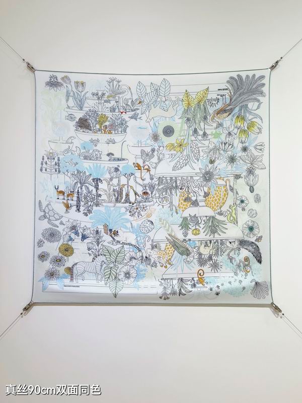 Hermes silk Scarf 90X90cm E122 (18)