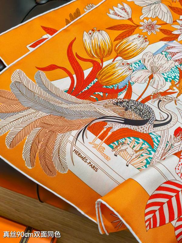Hermes silk Scarf 90X90cm E122 (5)