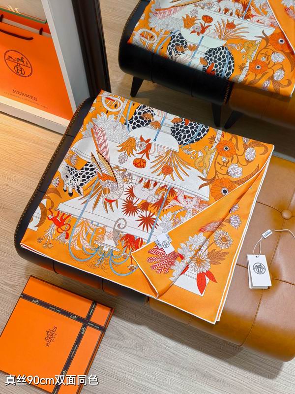 Hermes silk Scarf 90X90cm E122 (7)