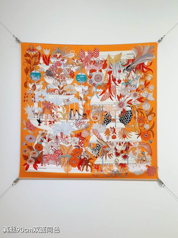 Hermes silk Scarf 90X90cm E122 (8)
