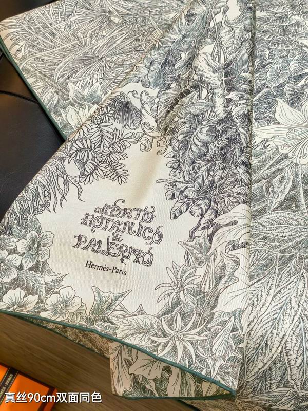 Hermes silk Scarf 90X90cm E156 (14)