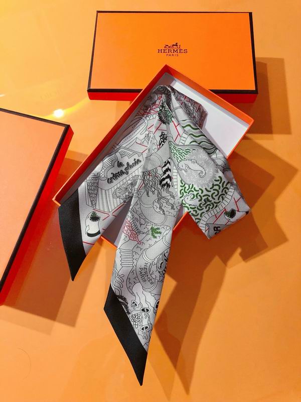 Hermes silk ribbon 5X86cm E (86)