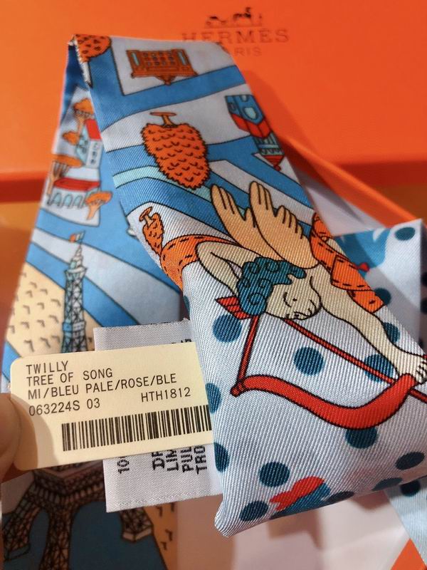 Hermes silk ribbon 5X86cm E01 (3)