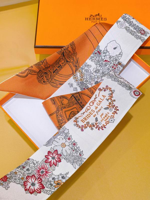 Hermes silk ribbon 5X86cm E09 (5)