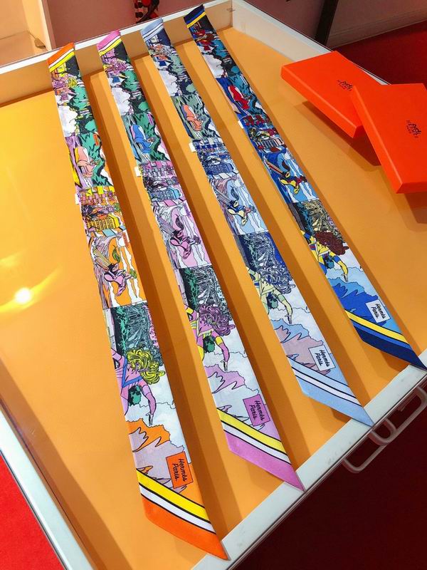 Hermes silk ribbon 5X86cm E127 (36)