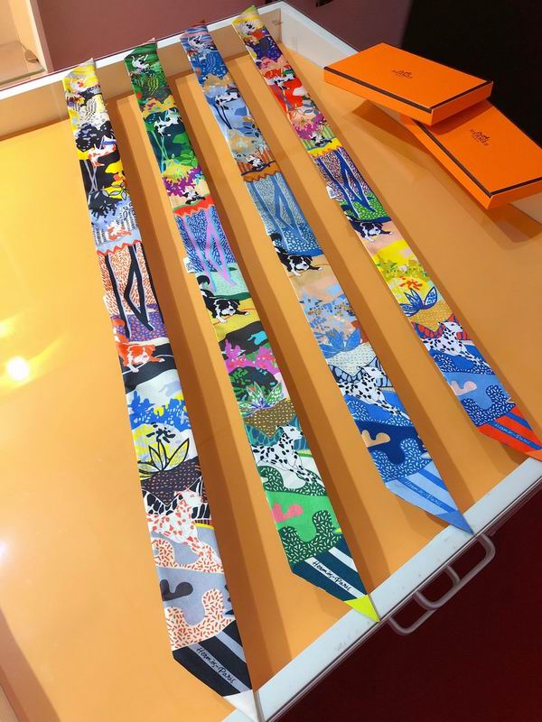 Hermes silk ribbon 5X86cm E135 (28)