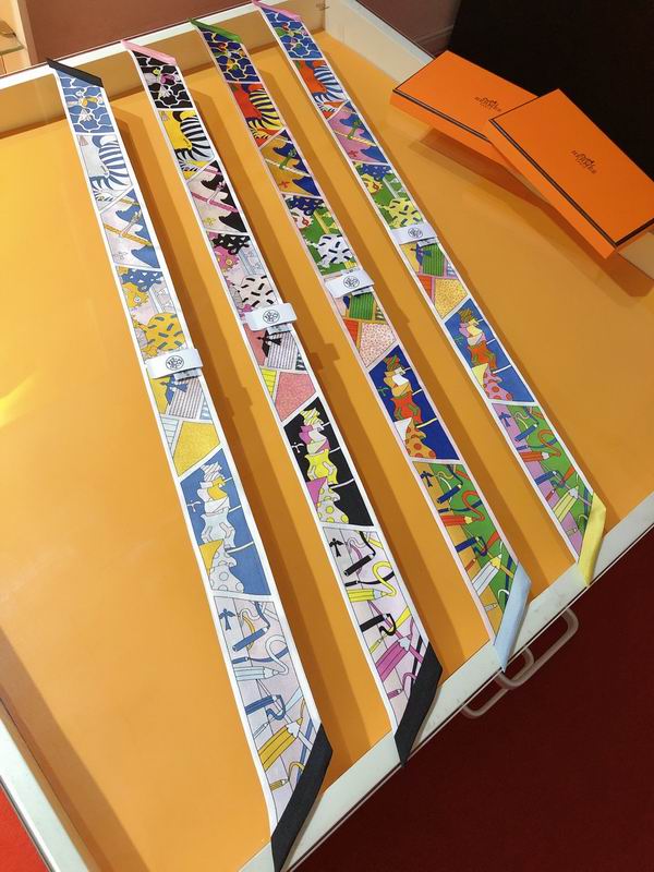 Hermes silk ribbon 5X86cm E175 (1)