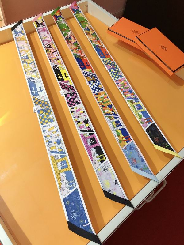 Hermes silk ribbon 5X86cm E175 (36)