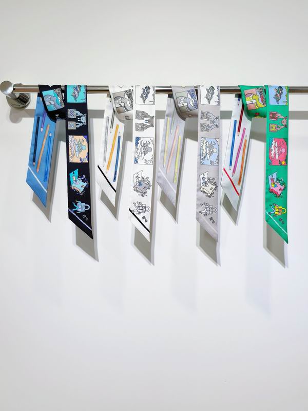 Hermes silk ribbon 5X86cm E38 (1)