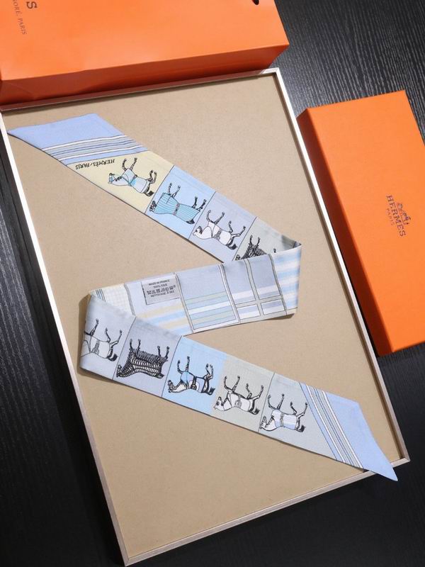 Hermes silk ribbon 6X86cm E128 (2)