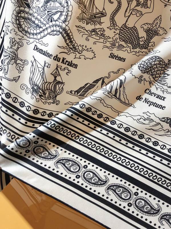 Hermes silk scarf 90X90cm E06 (17)