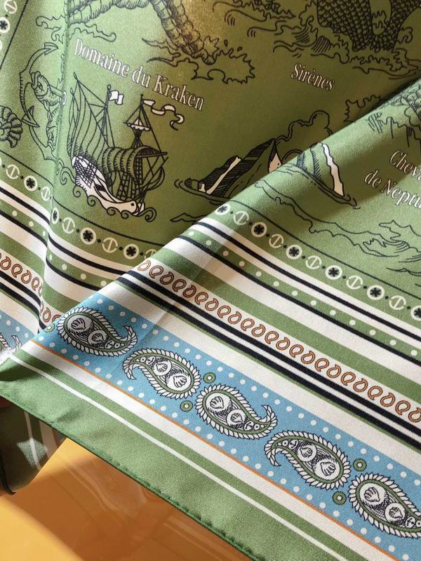 Hermes silk scarf 90X90cm E06 (8)