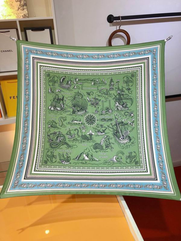 Hermes silk scarf 90X90cm E06 (9)