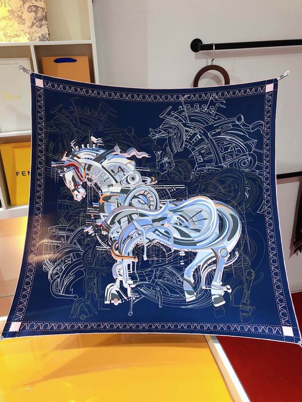 Hermes silk scarf 90X90cm E109 (16)