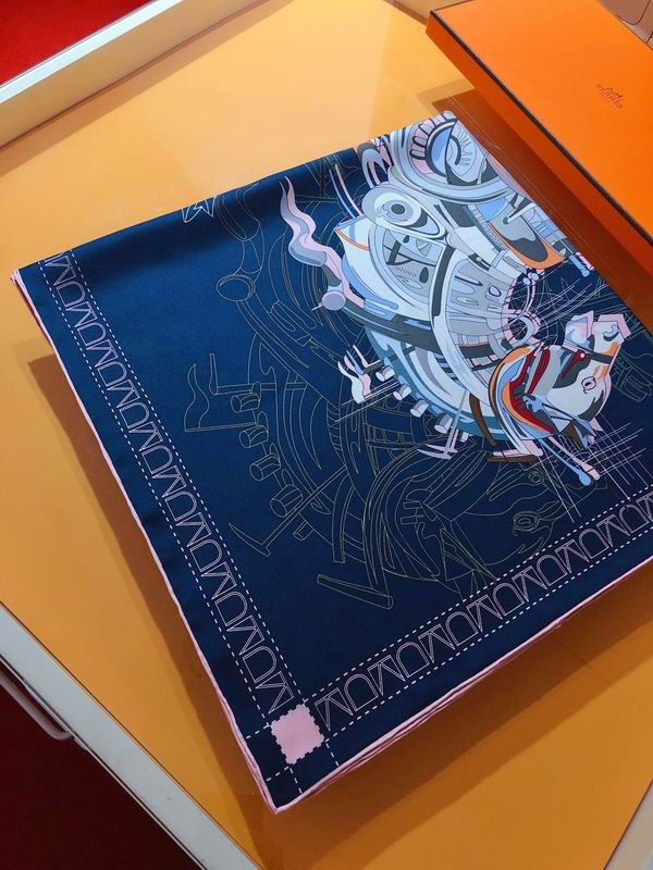 Hermes silk scarf 90X90cm E109 (17)