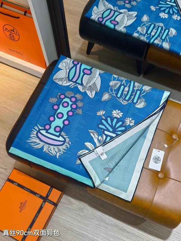 Hermes silk scarf 90X90cm E12 (15)