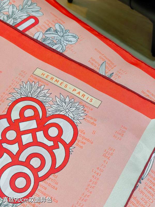 Hermes silk scarf 90X90cm E12 (22)