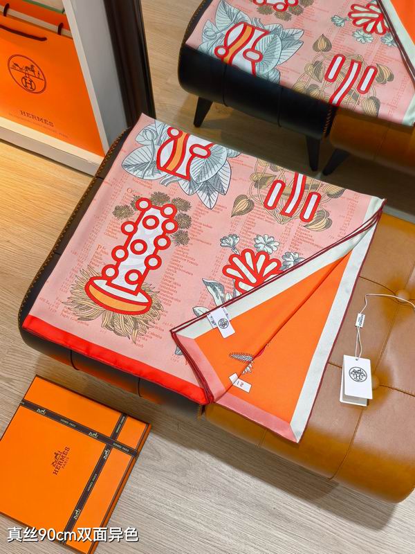 Hermes silk scarf 90X90cm E12 (24)