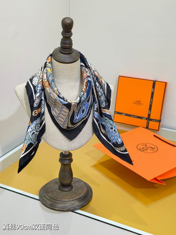 Hermes silk scarf 90X90cm E15 (12)