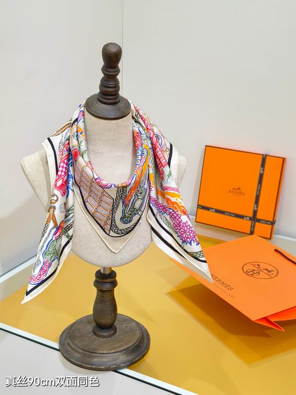 Hermes silk scarf 90X90cm E15 (2)