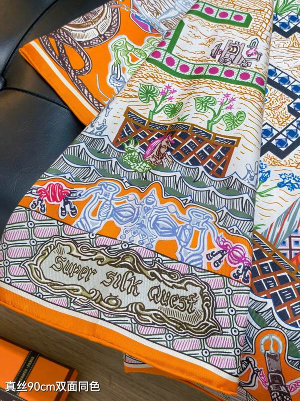 Hermes silk scarf 90X90cm E15 (25)