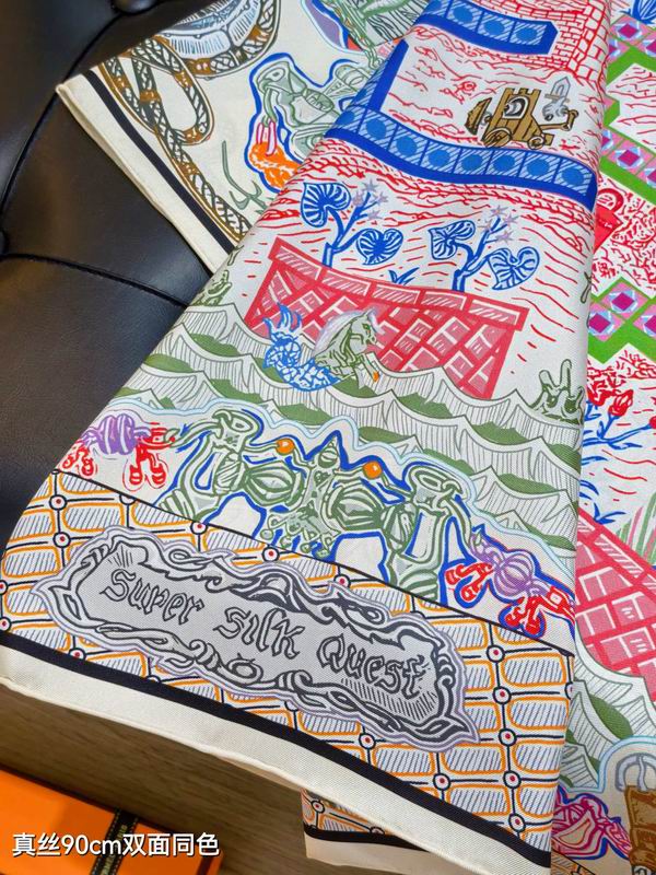 Hermes silk scarf 90X90cm E15 (5)