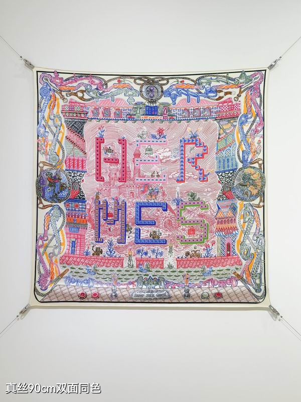 Hermes silk scarf 90X90cm E15 (8)