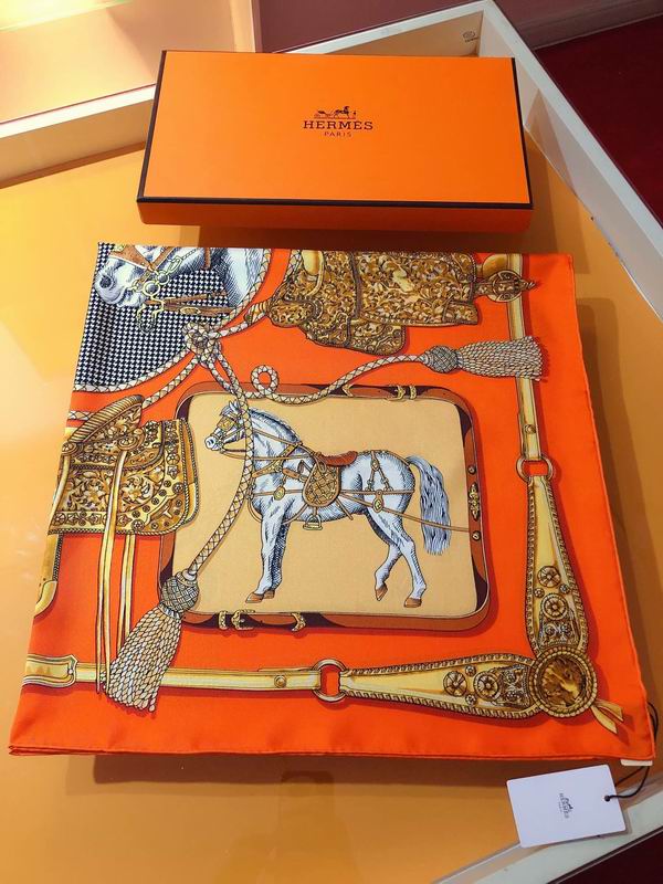 Hermes silk scarf 90X90cm E22 (28)
