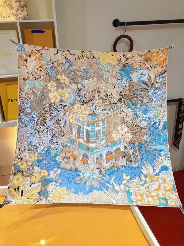 Hermes silk scarf 90X90cm E23 (16)