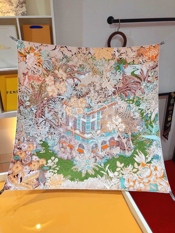 Hermes silk scarf 90X90cm E23 (25)