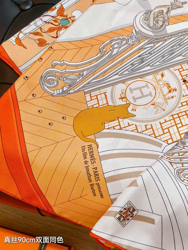 Hermes silk scarf 90X90cm E28 (14)