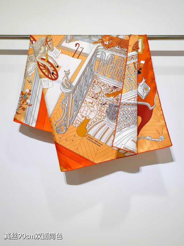 Hermes silk scarf 90X90cm E28 (16)