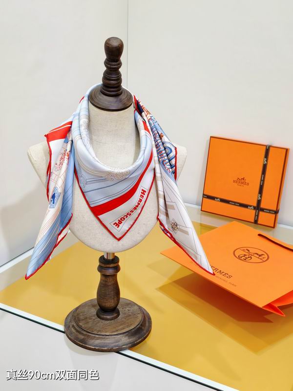 Hermes silk scarf 90X90cm E28 (22)
