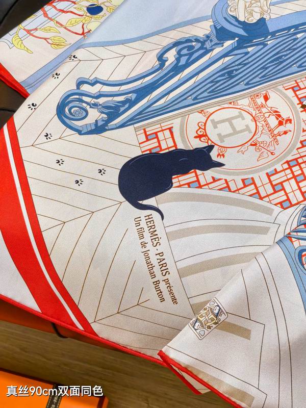 Hermes silk scarf 90X90cm E28 (25)