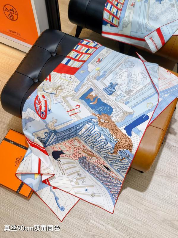 Hermes silk scarf 90X90cm E28 (26)