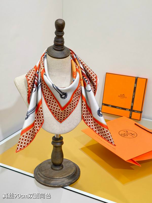Hermes silk scarf 90X90cm E39 (13)