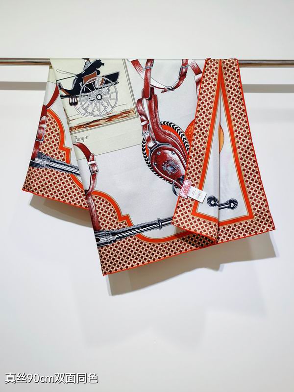 Hermes silk scarf 90X90cm E39 (14)